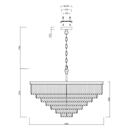 Pałacowy żyrandol Revero MOD085PL-16BS Mytoni kryształy mosiądz
