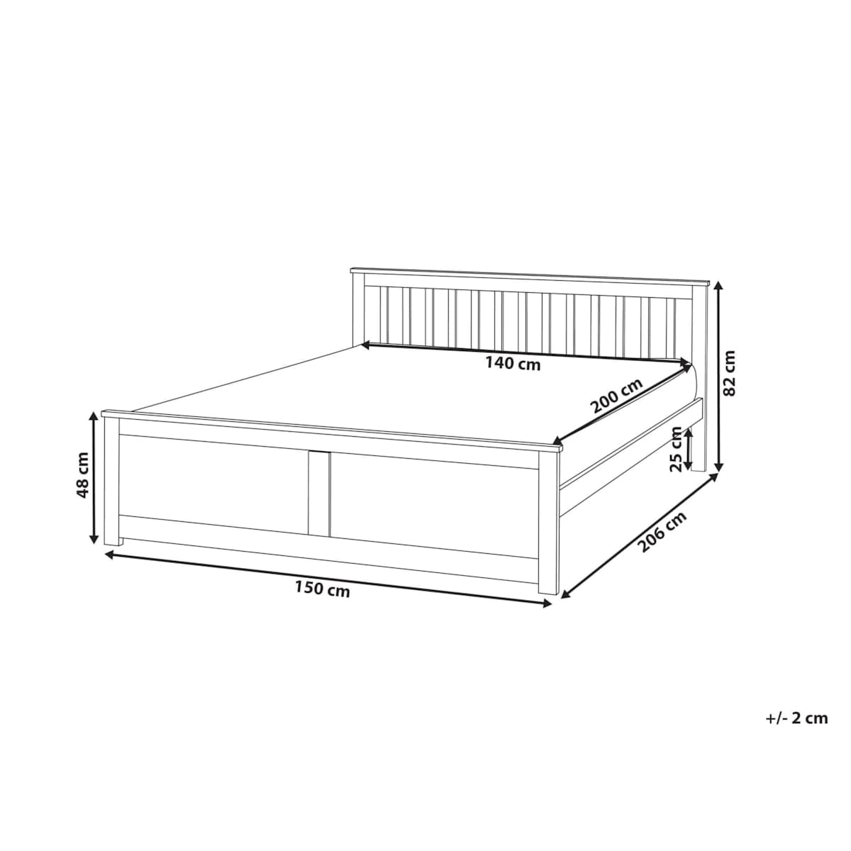 Łóżko OLENDON 140 x 200 cm Drewno Biały