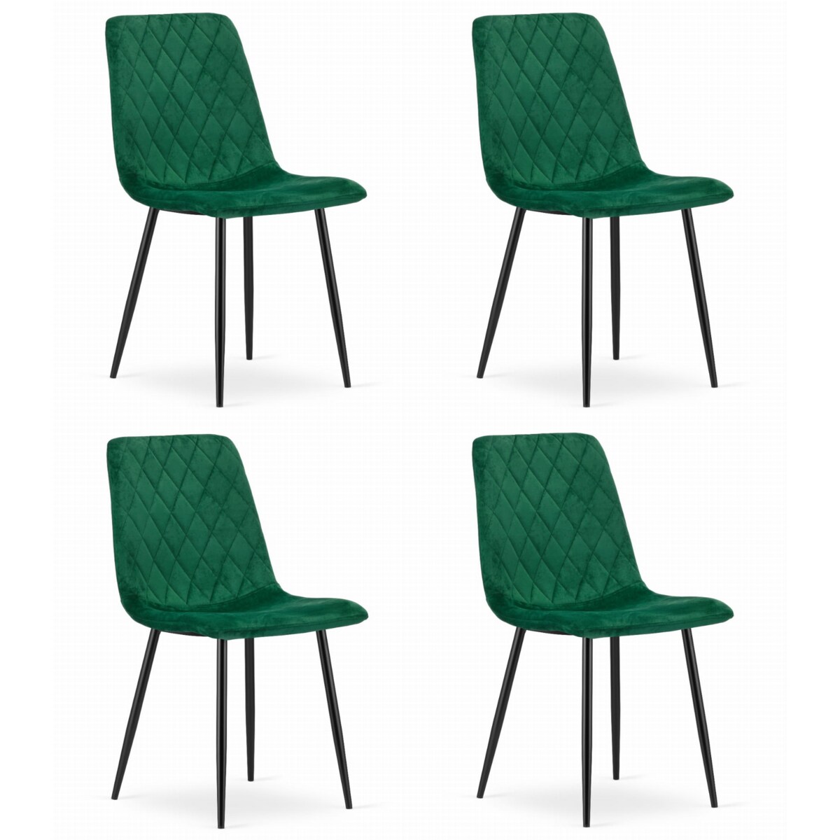 Krzesło Do Jadalni Kuchni Salonu Turin - Ciemna Zieleń Aksamit X 4