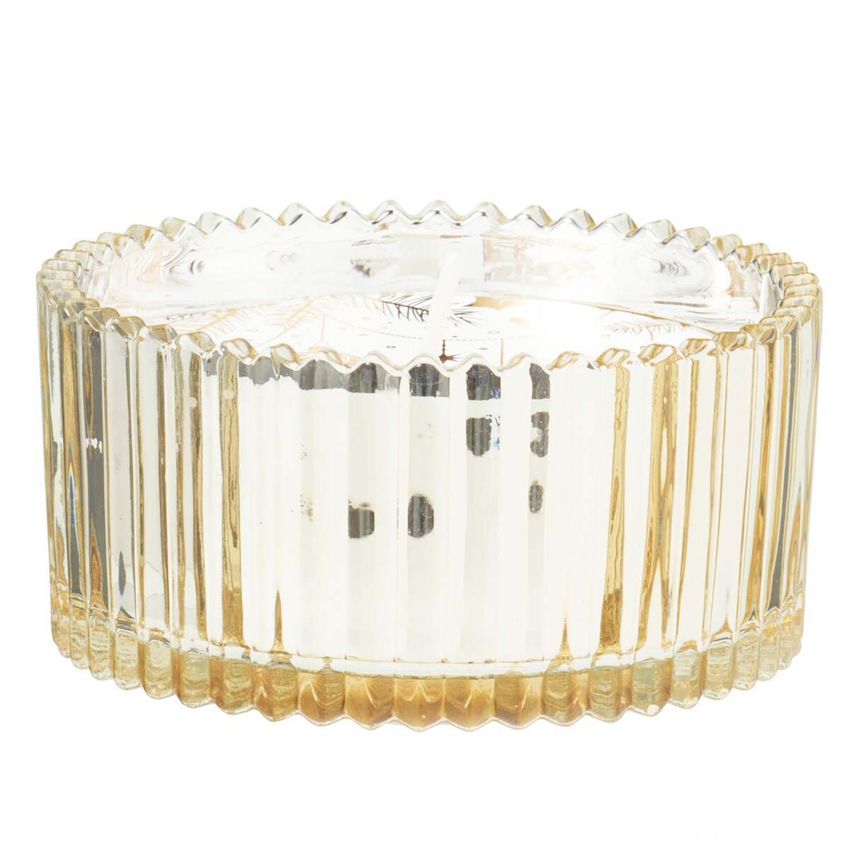 Świeca Dekoracyjna Szklana Świąteczna Ozdobna 10X5 CM Kolor Szampański