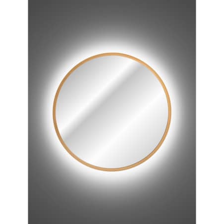 Okrągłe lustro LED w złotej ramie, 60 cm - Saturn