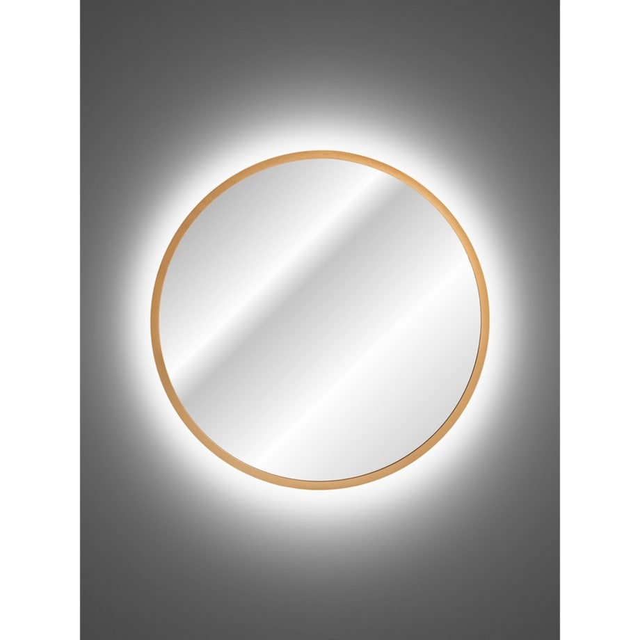 Okrągłe lustro LED w złotej ramie, 60 cm - Saturn