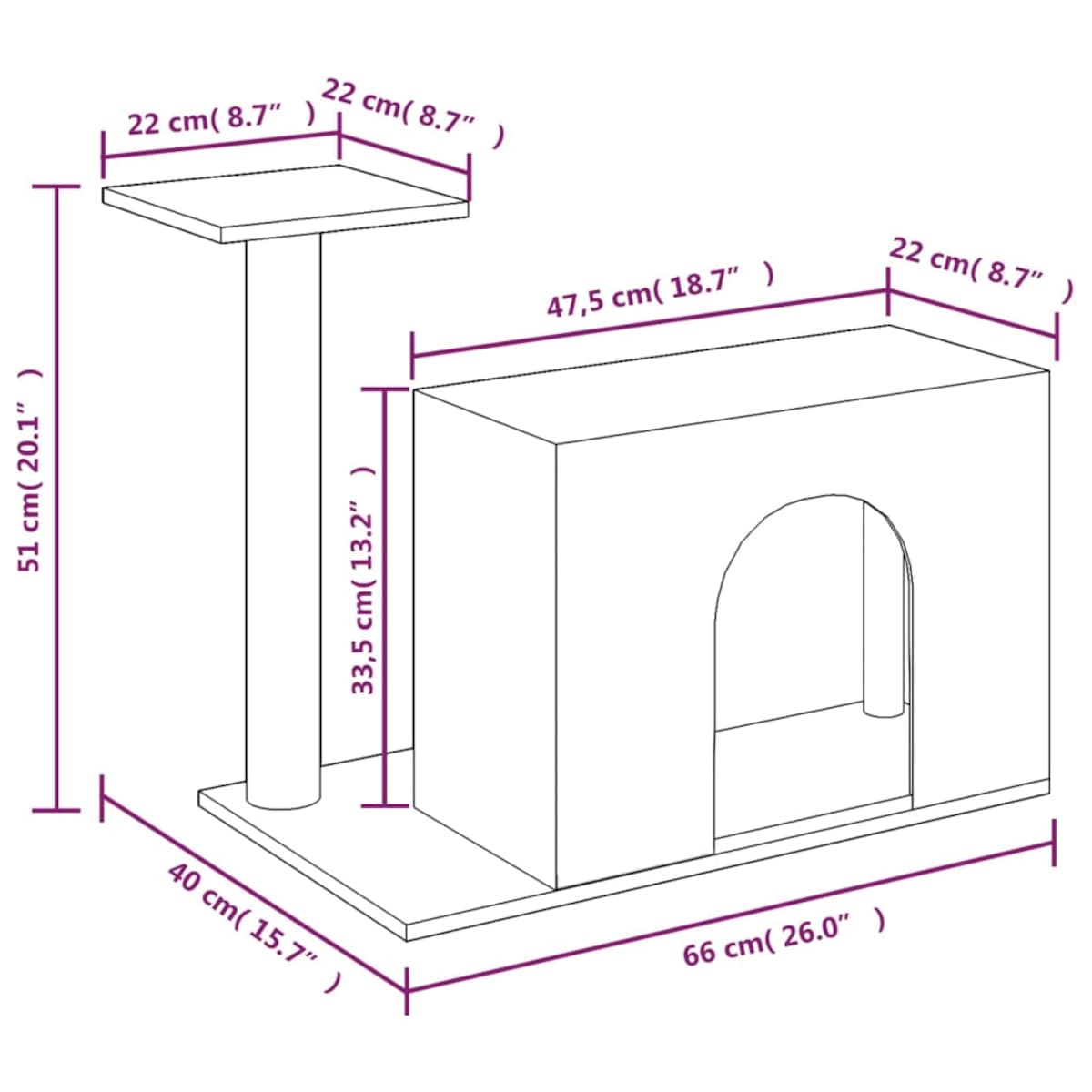 vidaXL Drapak dla kota z sizalowym słupkiem, jasnoszary, 51 cm