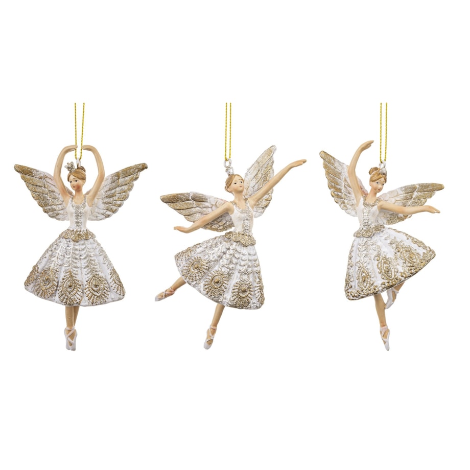 Zawieszka na choinkę baletnice 3 szt. 12x7x4 cm ELIZA-2 aniołki