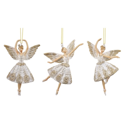 Zawieszka na choinkę baletnice 3 szt. 12x7x4 cm ELIZA-2 aniołki
