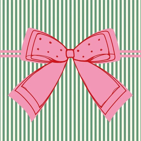 Poduszka świąteczna na krzesło - Kokardka - zielone paski