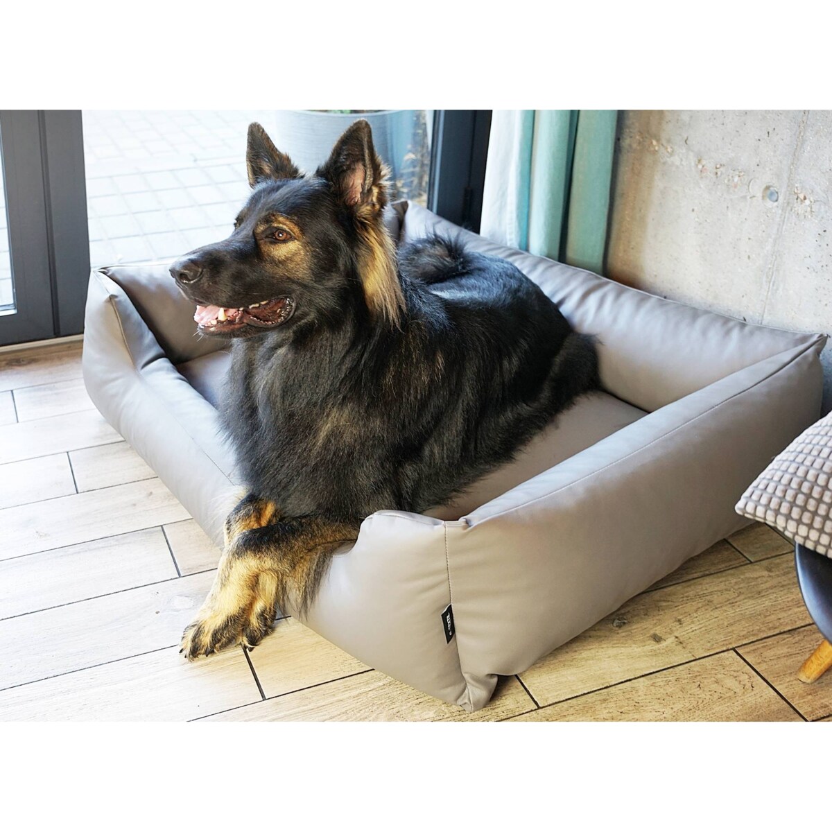 Legowisko dla psa z ekoskóry MARIO, 100x70 cm, Szary