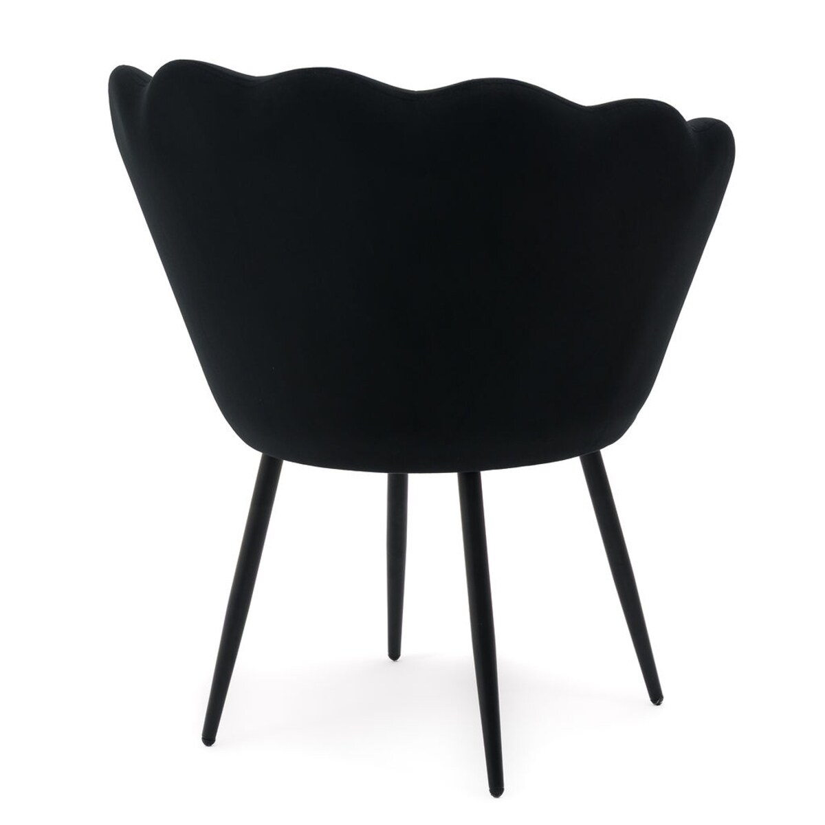 Krzesło do toaletki tapicerowane muszelka SHELL BLACK czarny