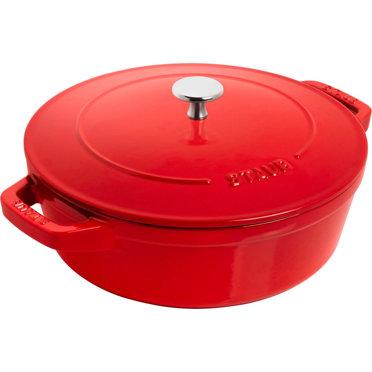Zestaw 3 naczyń żeliwnych z pokrywką Staub - 24 cm, Czerwony