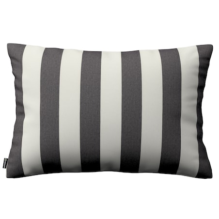 Poszewka Kinga na poduszkę prostokątną 47x28 biało-grafitowe pionowe pasy (5,5cm)