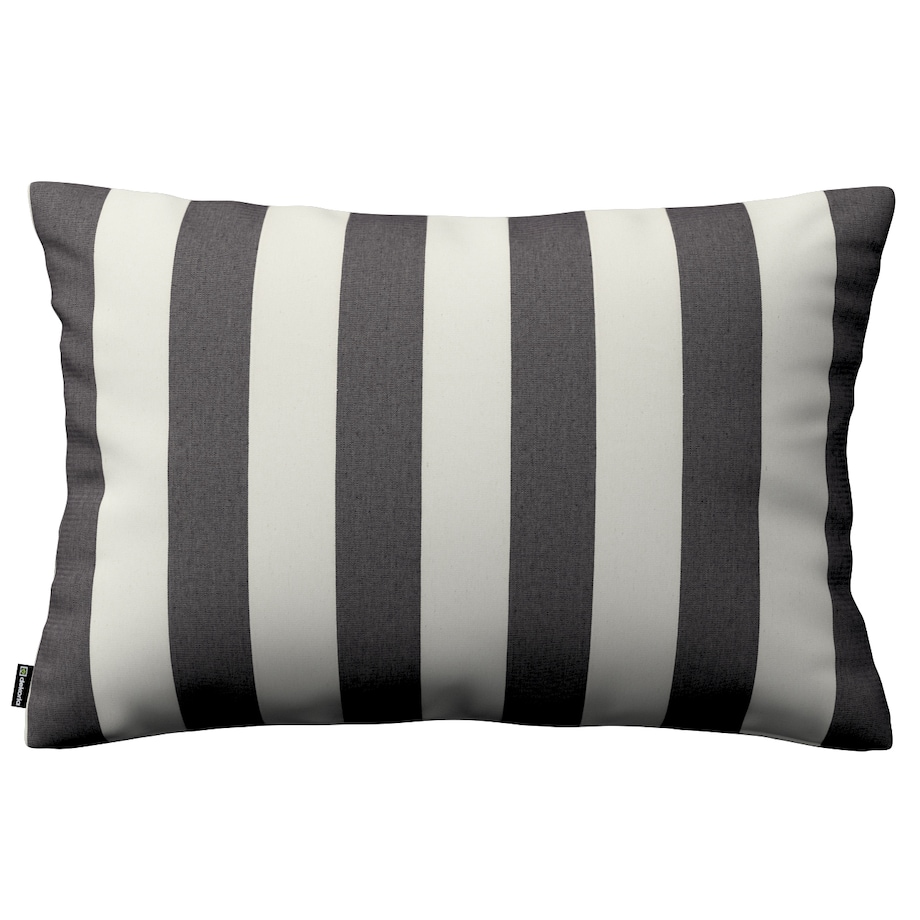 Poszewka Kinga na poduszkę prostokątną 47x28 biało-grafitowe pionowe pasy (5,5cm)