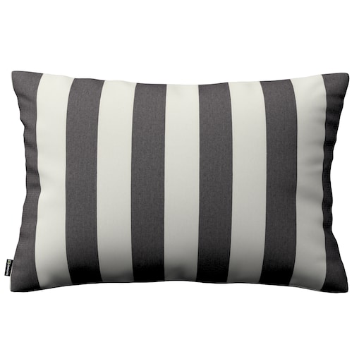 Poszewka Kinga na poduszkę prostokątną 47x28 biało-grafitowe pionowe pasy (5,5cm)