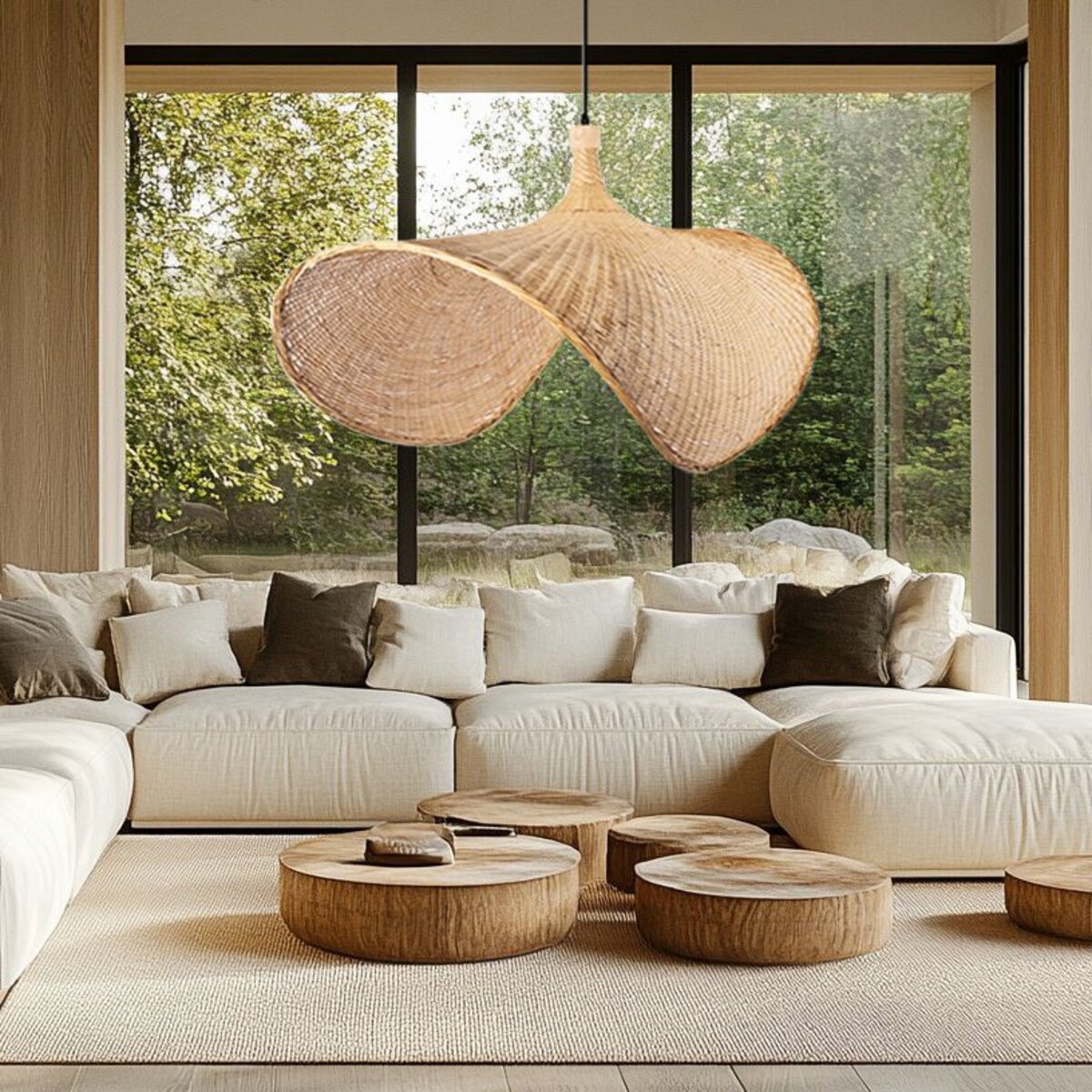 Lampa wisząca pleciona duża Boho APP1640-1Cp