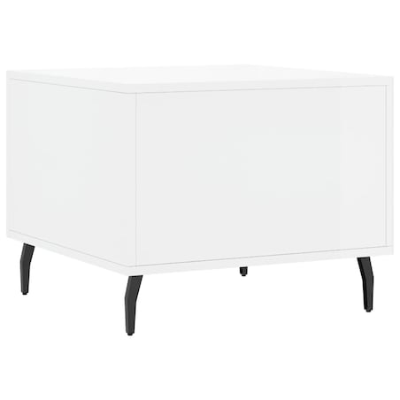 vidaXL Stolik kawowy, biały o wysokim połysku, 50x50x40 cm