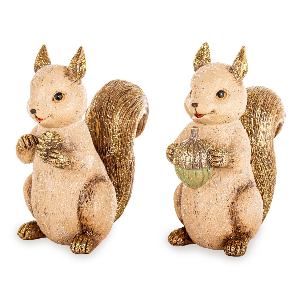 Dekoracja - figurki - 2 wiewiórki 16,5x16x8 cm IKORNAR-2