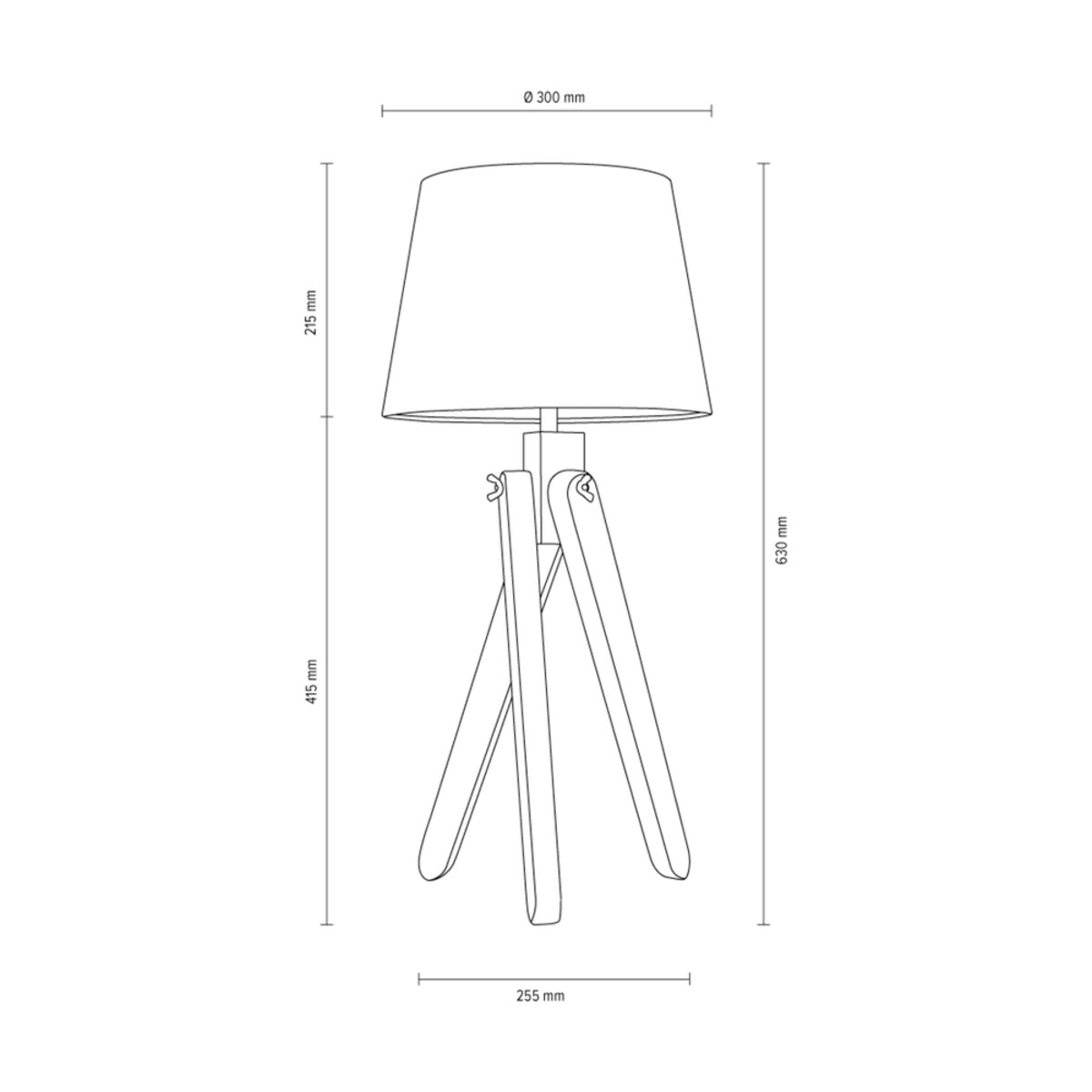 Drewniana Lampa Stołowa BRITOP Lighting 1xE27 Max.40W Naturalne Drewno Dębowe FSC z akcentem Białej Tkaniny, 1szt