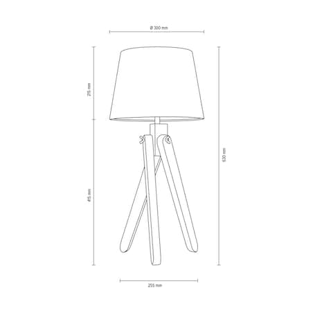 Drewniana Lampa Stołowa BRITOP Lighting 1xE27 Max.40W Naturalne Drewno Dębowe FSC z akcentem Białej Tkaniny, 1szt