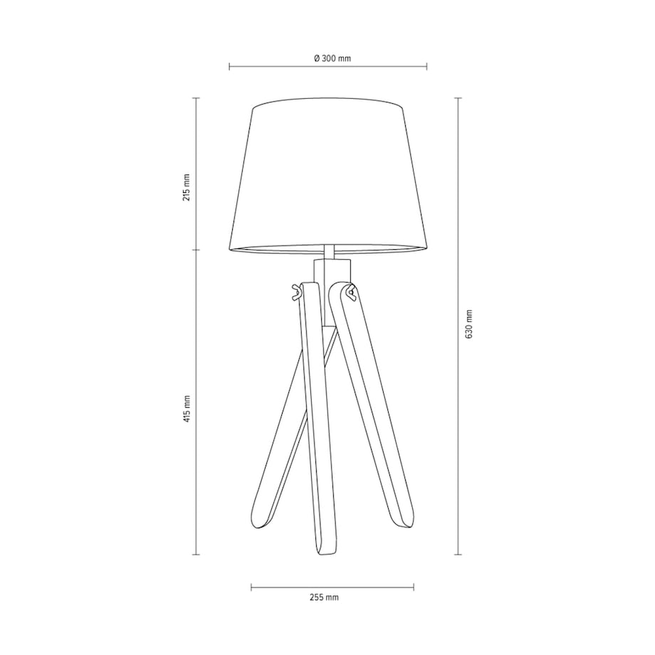 Drewniana Lampa Stołowa BRITOP Lighting 1xE27 Max.40W Naturalne Drewno Dębowe FSC z akcentem Białej Tkaniny, 1szt