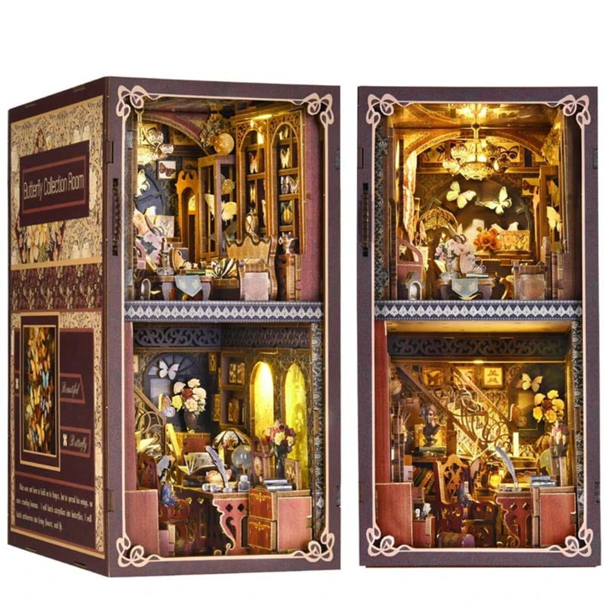 Miniaturowy domek Book Nook - Muzeum motyli