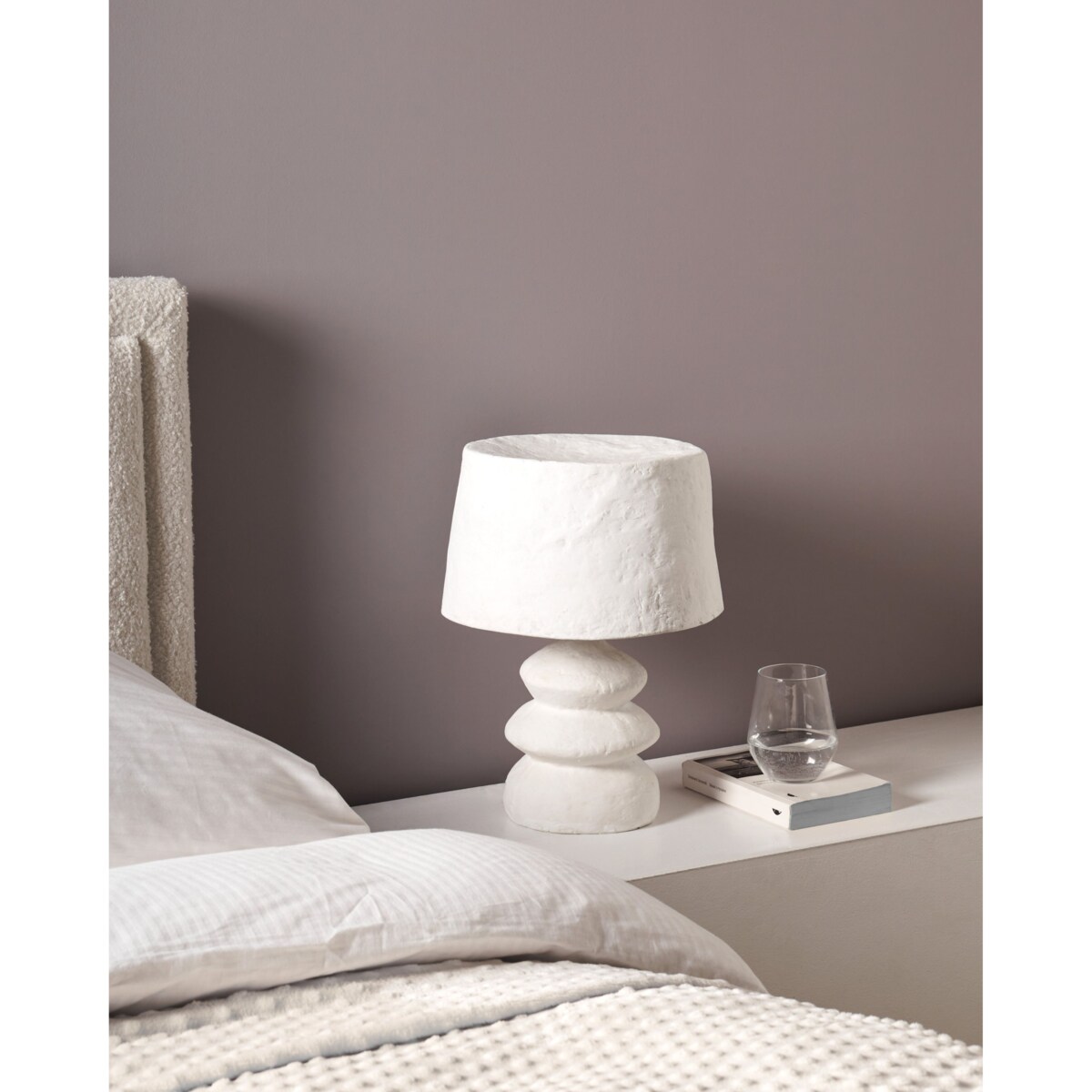 Lampa stołowa ARAPEY Papier-mâché Biały