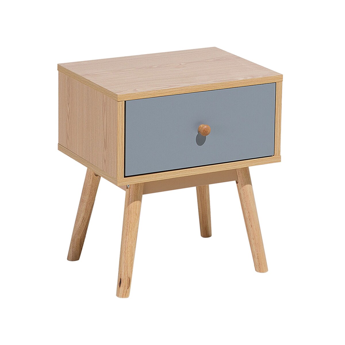 Szafka nocna jasne drewno z szarym ARVADA