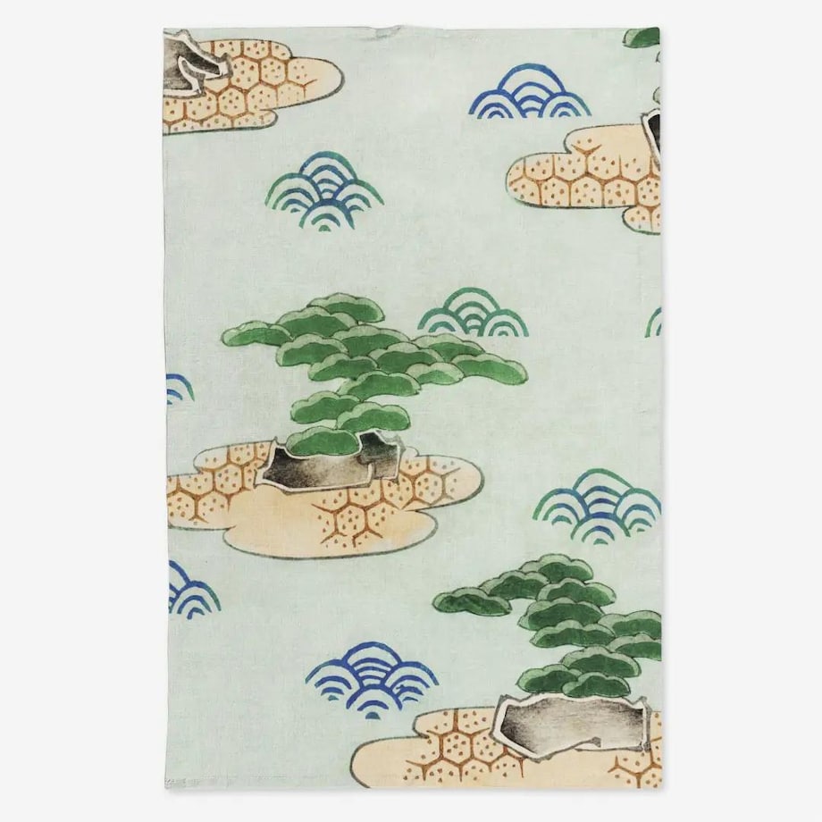 Lniany ręcznik kuchenny - Japoński krajobraz