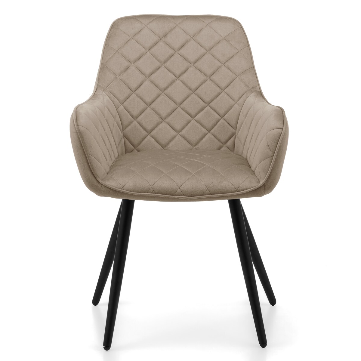 Krzesło tapicerowane COLIN aksamit velvet welur do salonu jadalni ciemnobeżowy