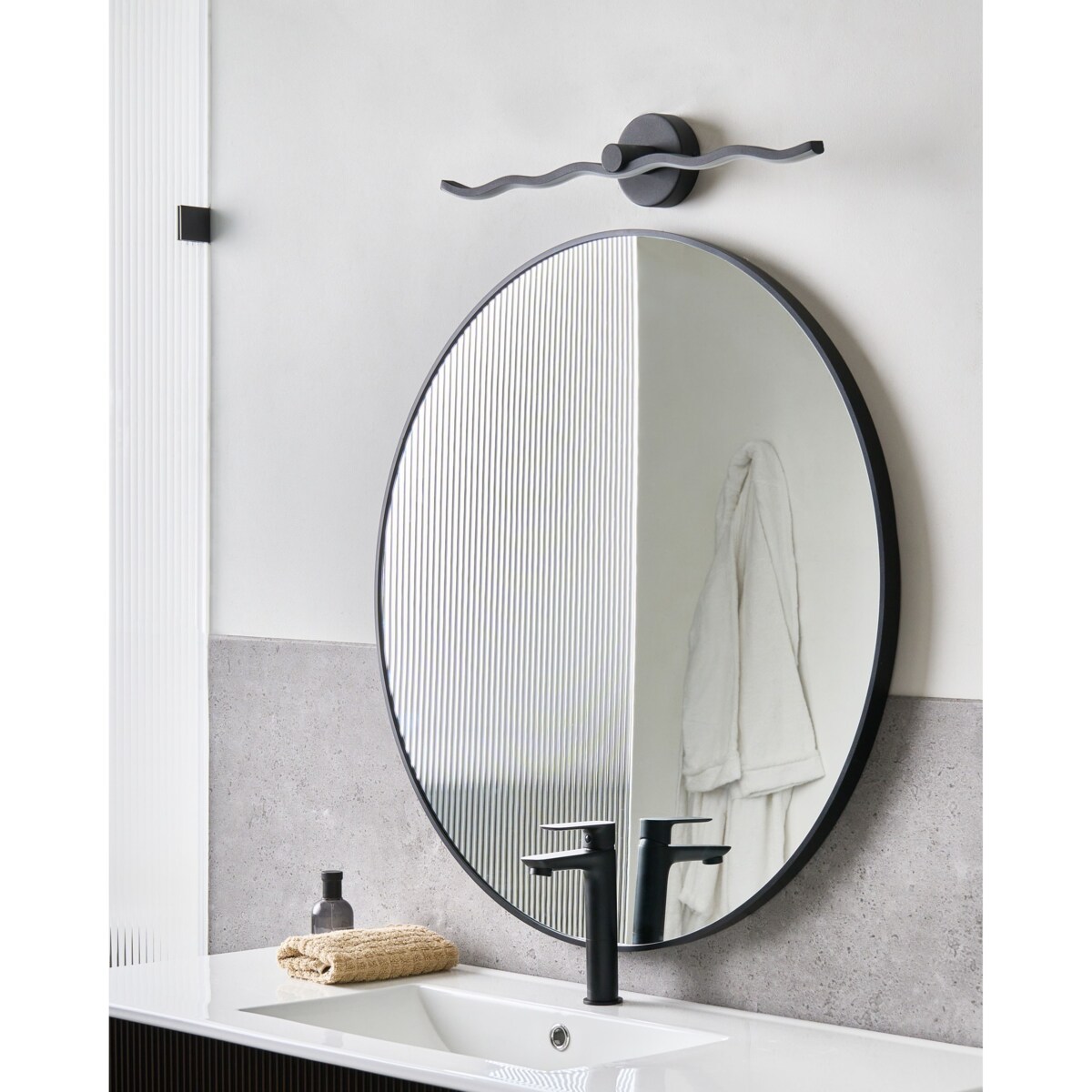 Kinkiet LED obrazowy/łazienkowy AILETTE Metal Czarny