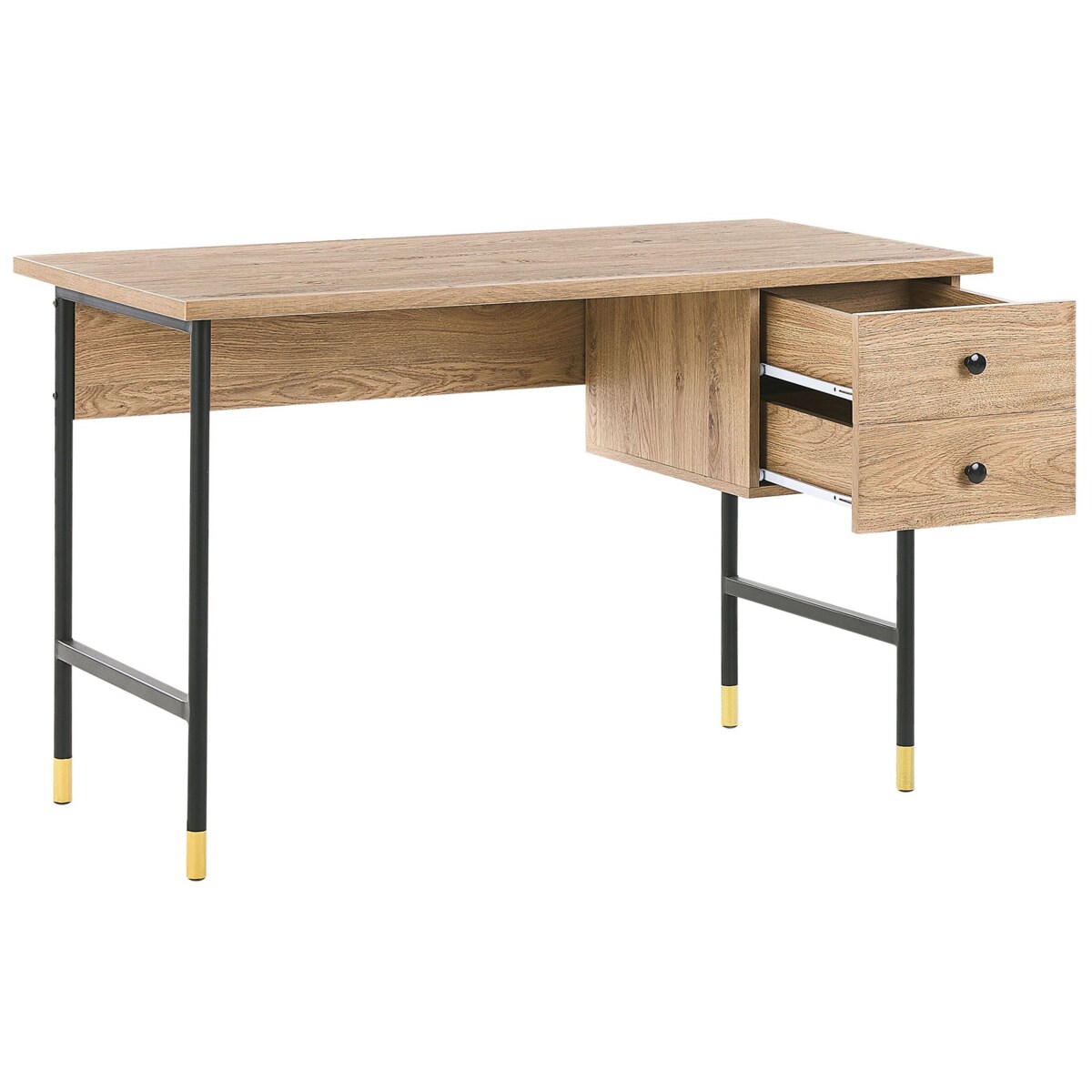 Biurko z szufladami 120 x 60 cm jasne drewno ABILEN