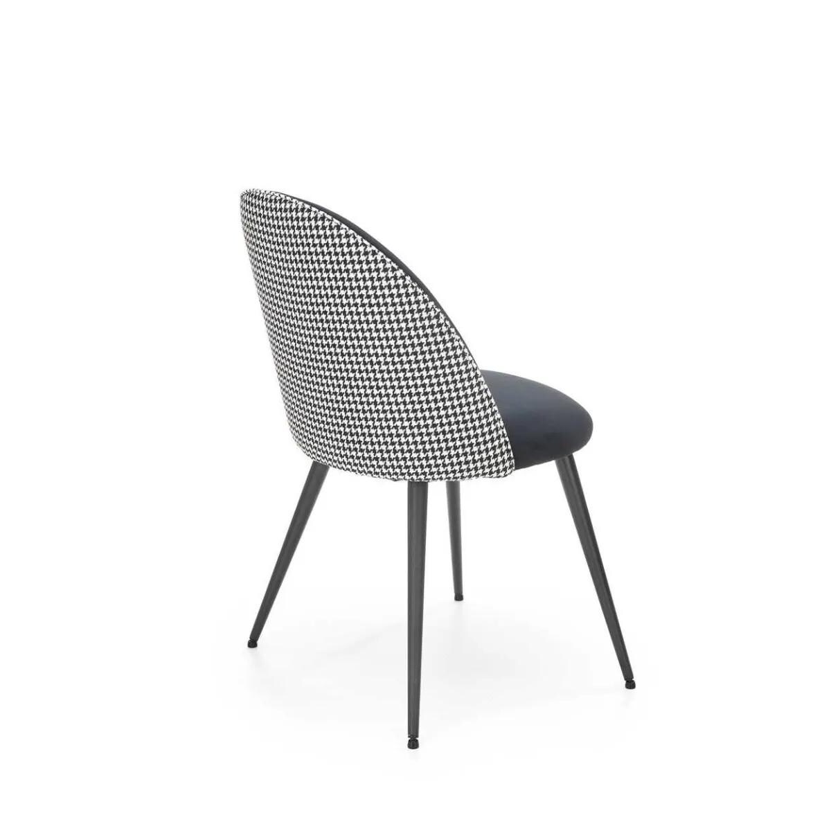 Krzesło tapicerowane K478 czarne/białe