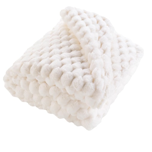 Pikowany koc z pluszowego materiału, Frosty, 180x220 cm