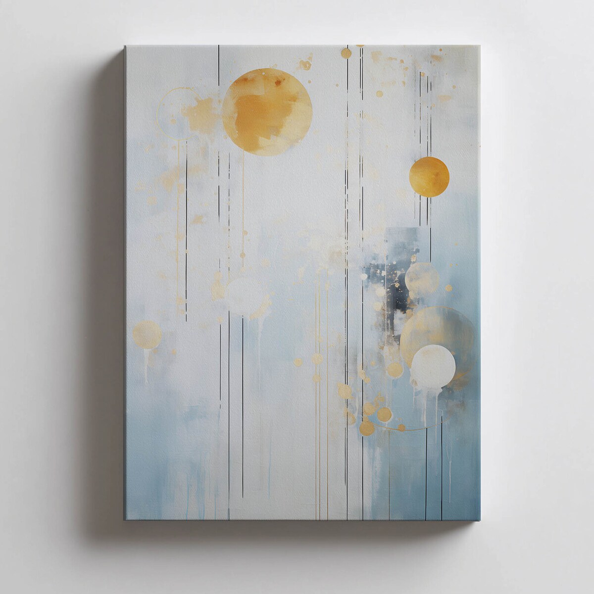 Złoty Minimalizm, 50x70 cm, bez ramy, płótno premium na blejtramie