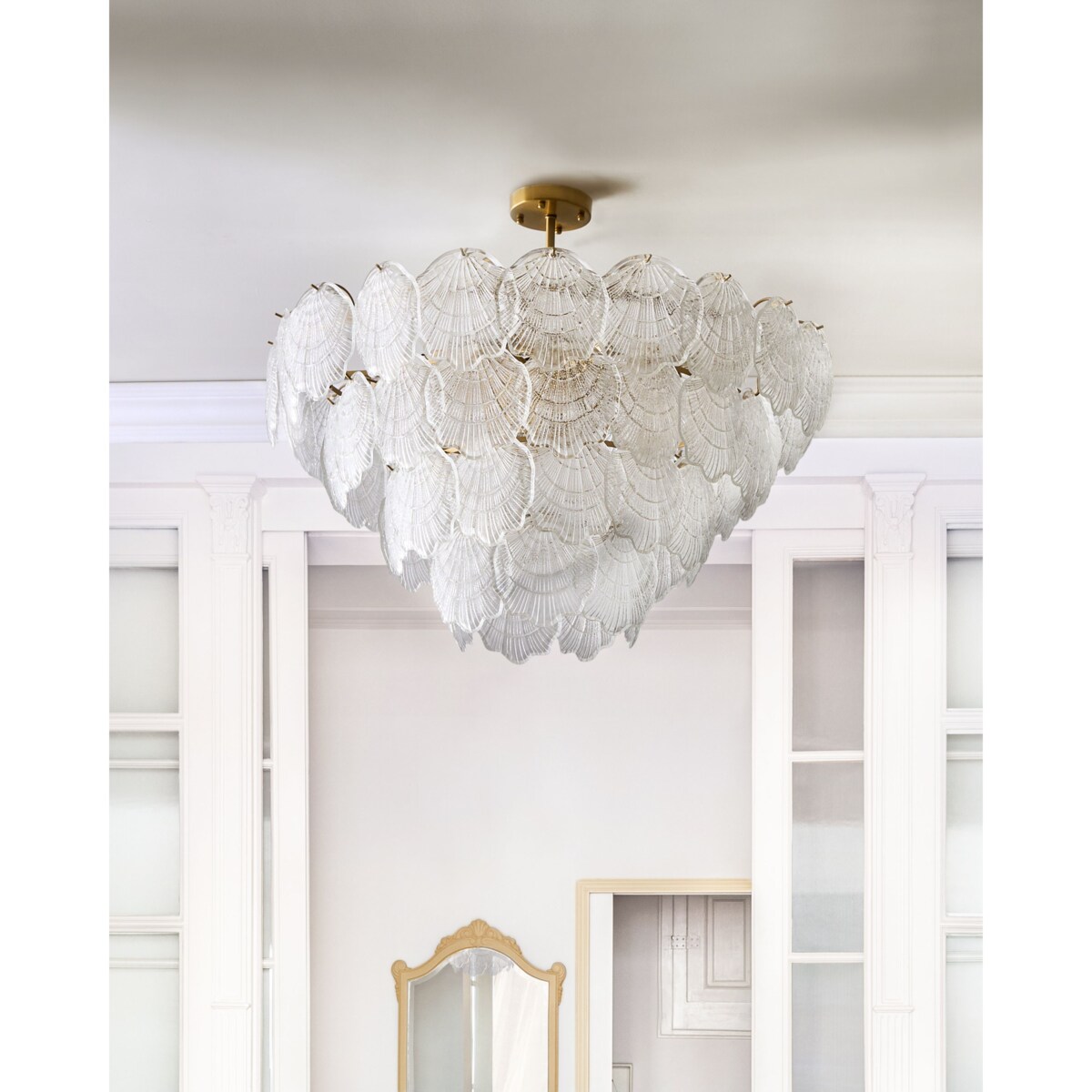 Żyrandol TEMASH Szkło Mosiężny