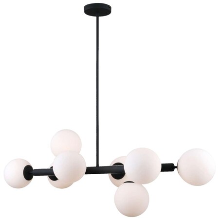 Modernistyczna LAMPA wisząca RADDI PNS-5510-8-BK Italux metalowa OPRAWA szklane kule ZWIS grafitowe białe