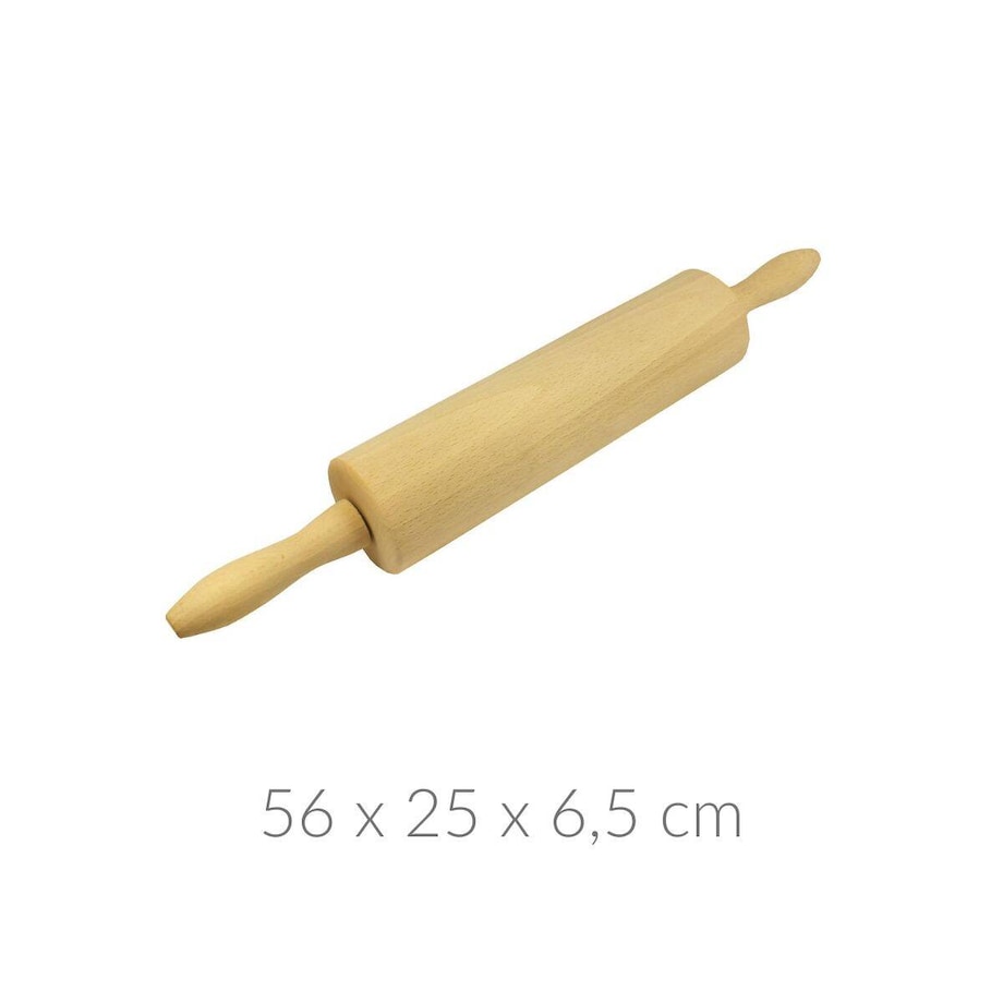 Drewniany wałek do ciasta z metalową osią, 25 x 6,5 cm
