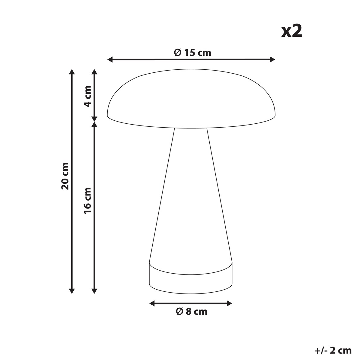 Zestaw 2 bezprzewodowych lamp stołowych LED KULFO Ze ściemniaczem Metal Złoty