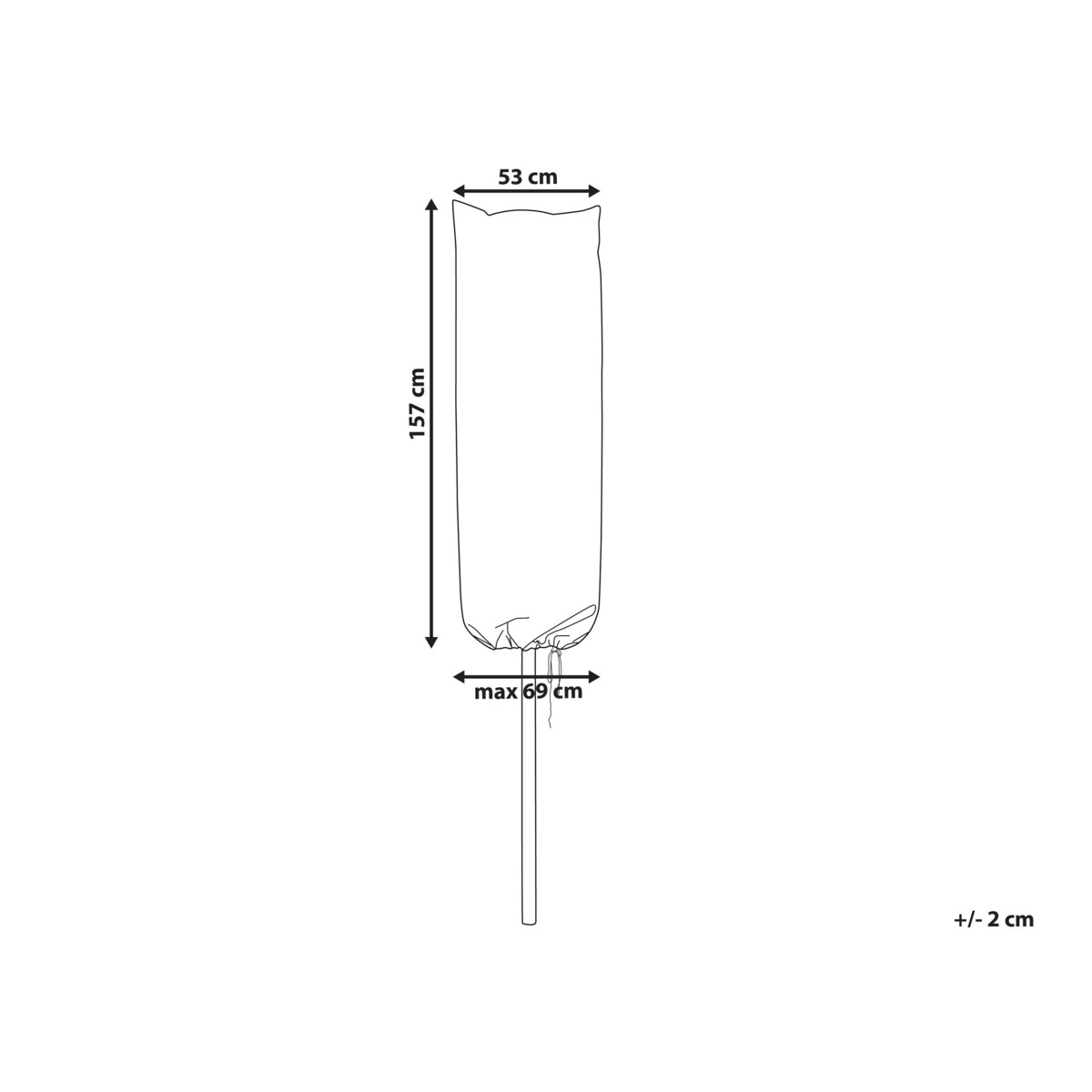 Pokrowiec ogrodowy na parasol 157 x 69 x 53 cm SIBILLA CHUVA