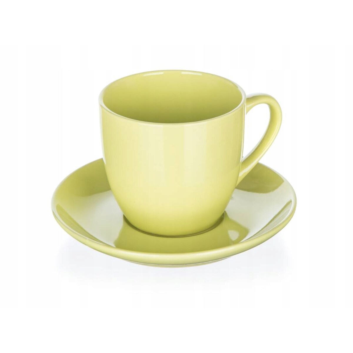 FILIŻANKA + SPODEK zielony jasny 250 ml na espresso kawę herbatkę prezenty