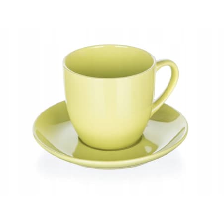 FILIŻANKA + SPODEK zielony jasny 250 ml na espresso kawę herbatkę prezenty