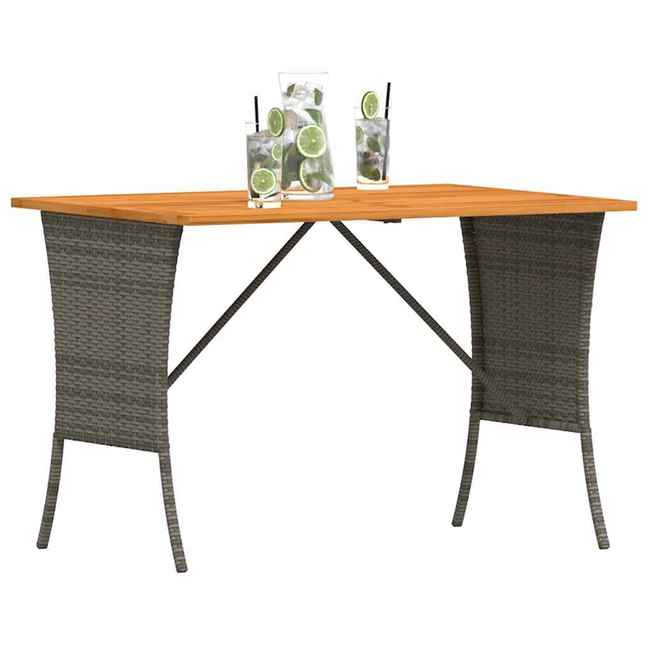 vidaXL Stół ogrodowy z blatem z drewna akacjowego szary 105x75x72 cm