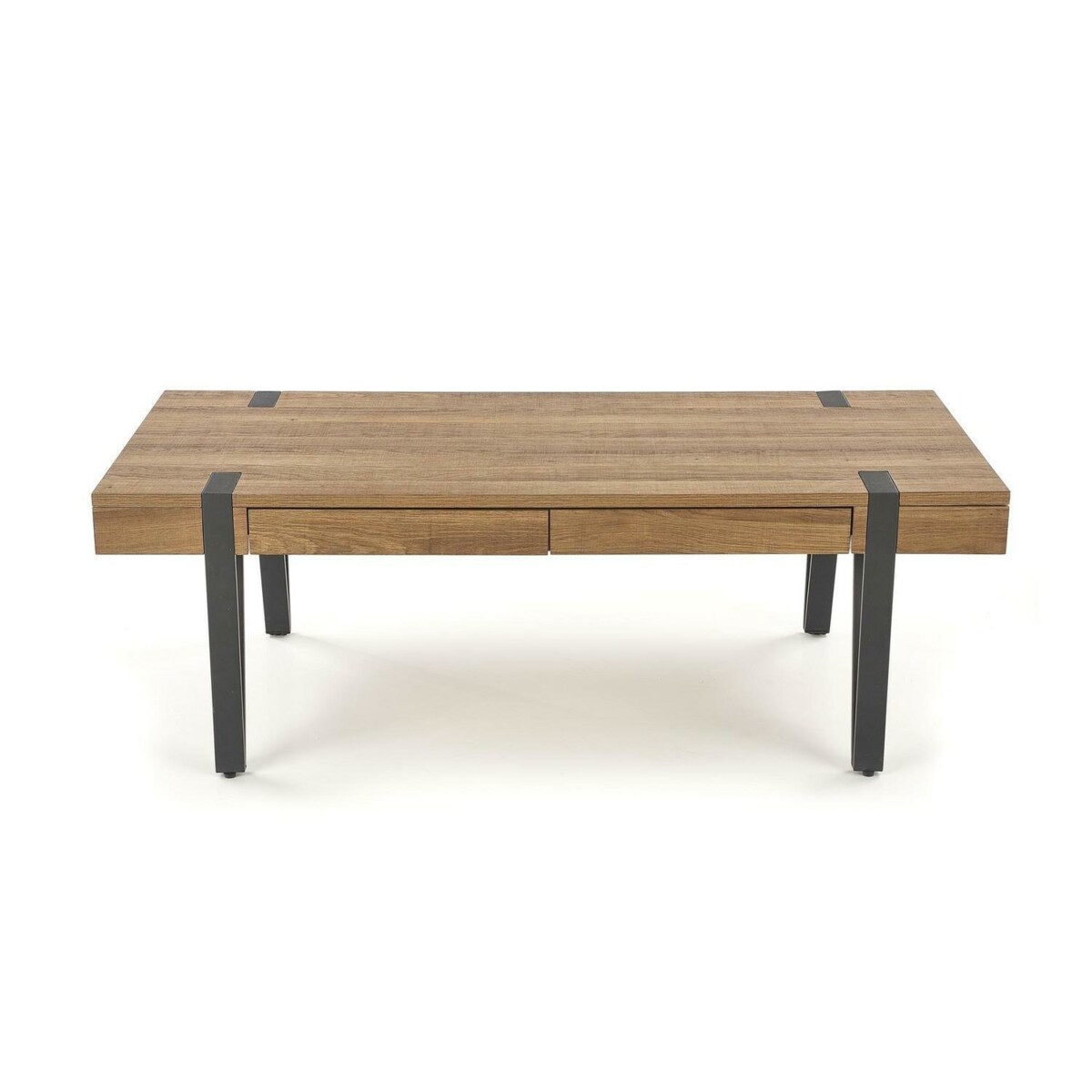 STOLIK KAWOWY Elbait Z 2 SZUFLADAMI orzech miodowy/czarny