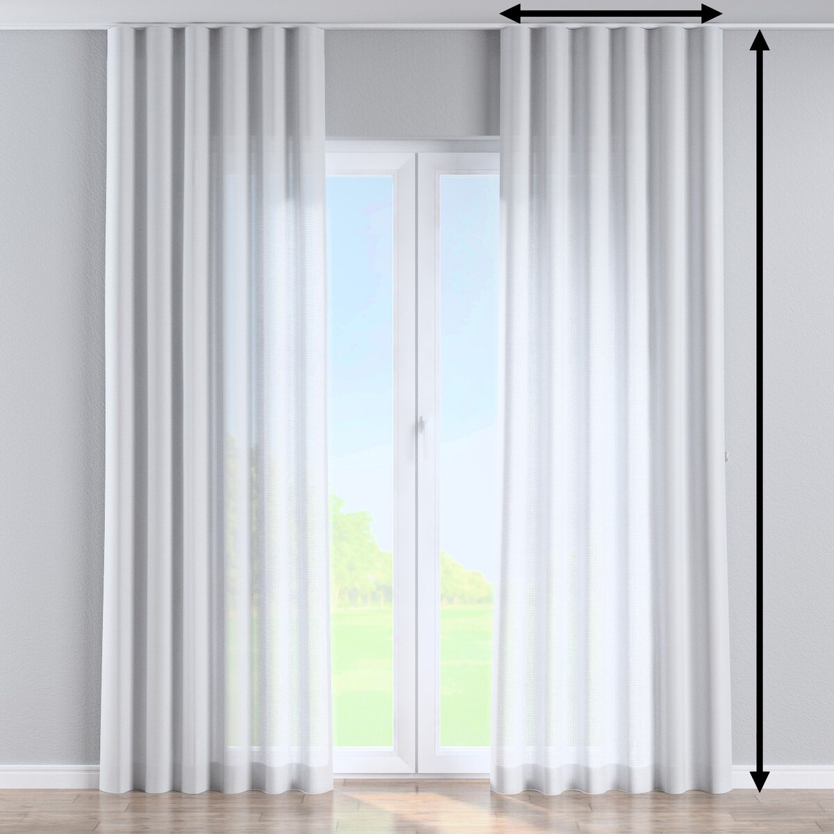 Zasłona na taśmie wave 130x260 prześwitujący, złamana biel