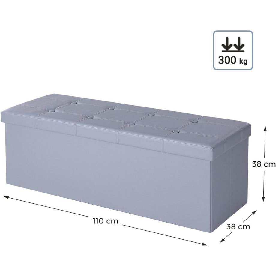 Pufa Siedzisko do sypialni pokoju przedpokoju Jasnoszary