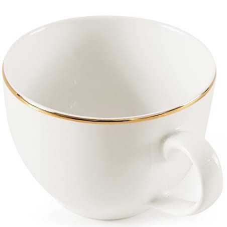 KONSIMO AD BELLA, Filiżanka do kawy ze spodkiem 6 szt., kolor ecru/złoty