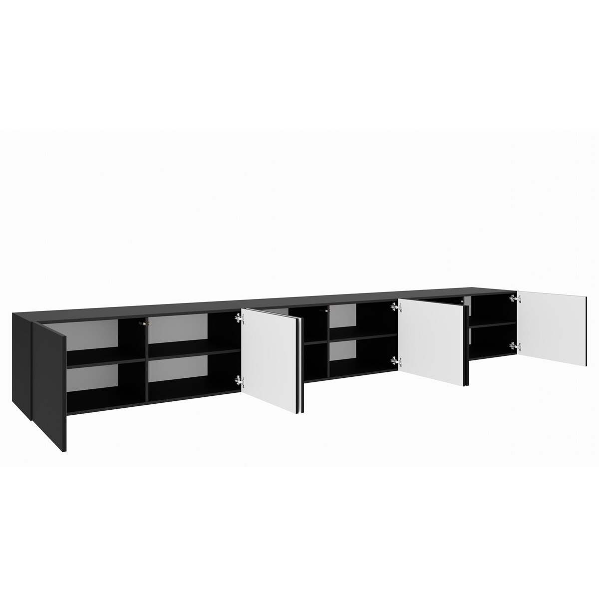 Szafka RTV LION 300 zamknięta pod telewizor, do salonu-czarna