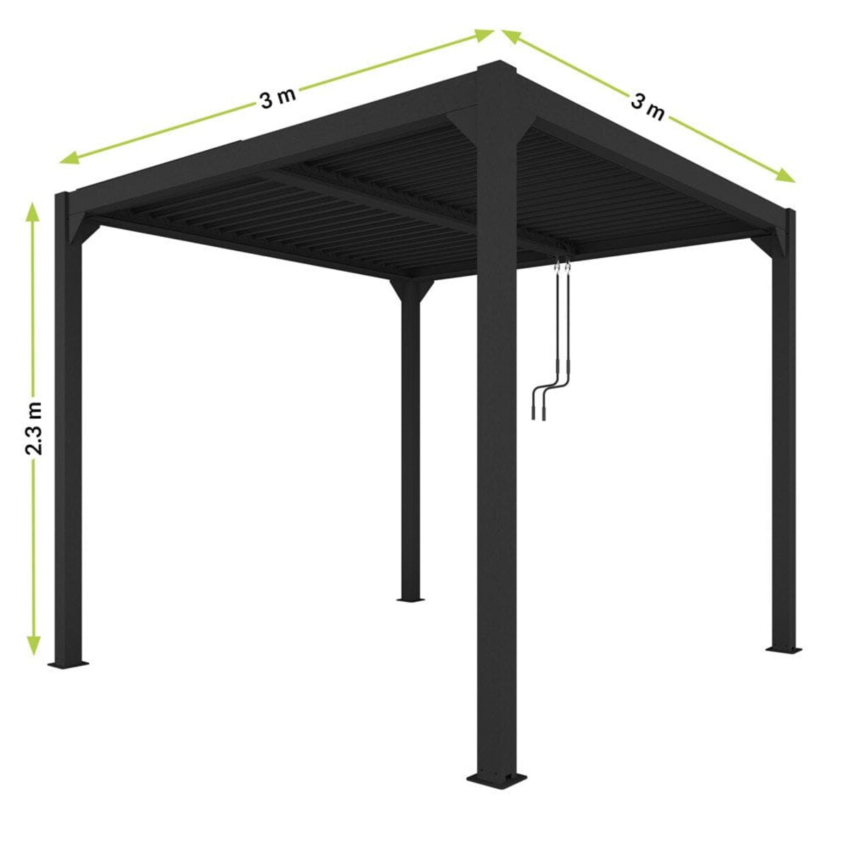 Pergola ogrodowa Luxe 3x3m antracytowa aluminiowa