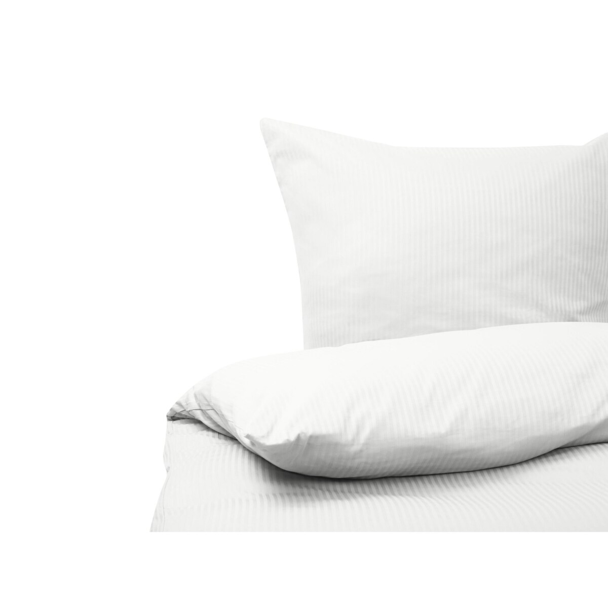 Komplet pościeli bawełnianej satynowej w paski 135 x 200 cm biały AVONDALE