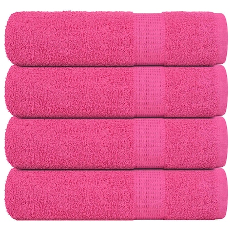 vidaXL Ręczniki kąpielowe, 4 szt, różowe, 70x140 cm, bawełna 100%