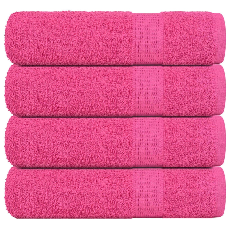 vidaXL Ręczniki kąpielowe, 4 szt, różowe, 70x140 cm, bawełna 100%