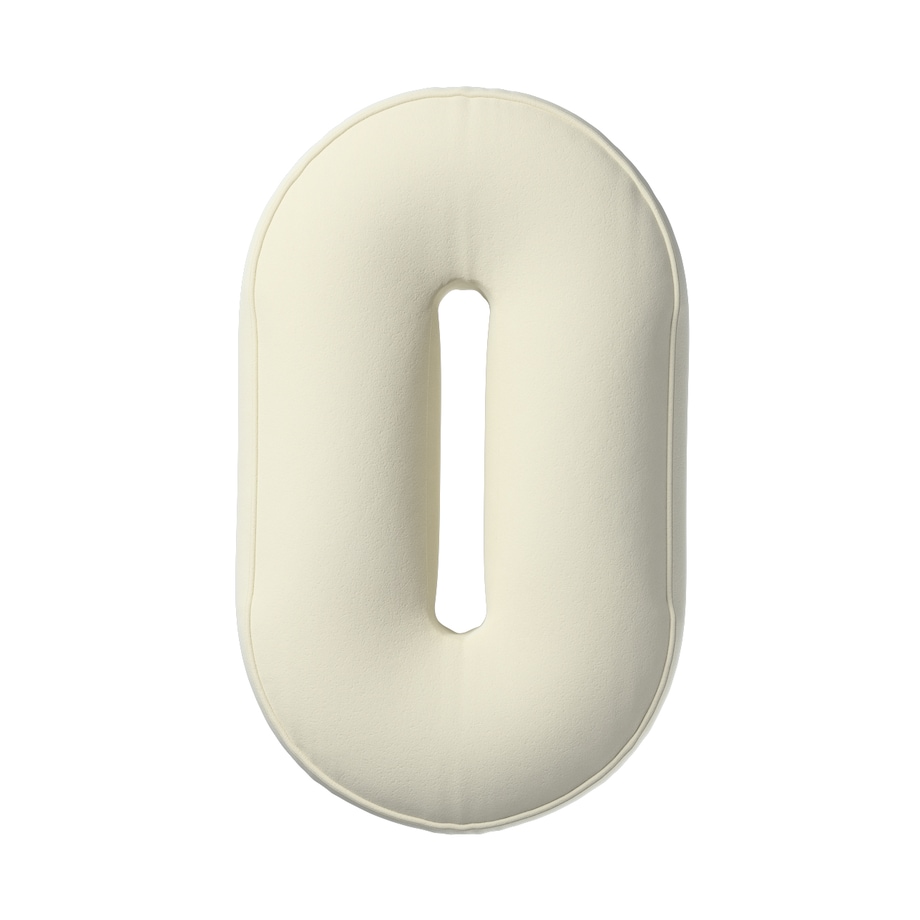 Poduszka Cyferka 0, śmietankowa biel, 24 x 40 cm, Posh Velvet